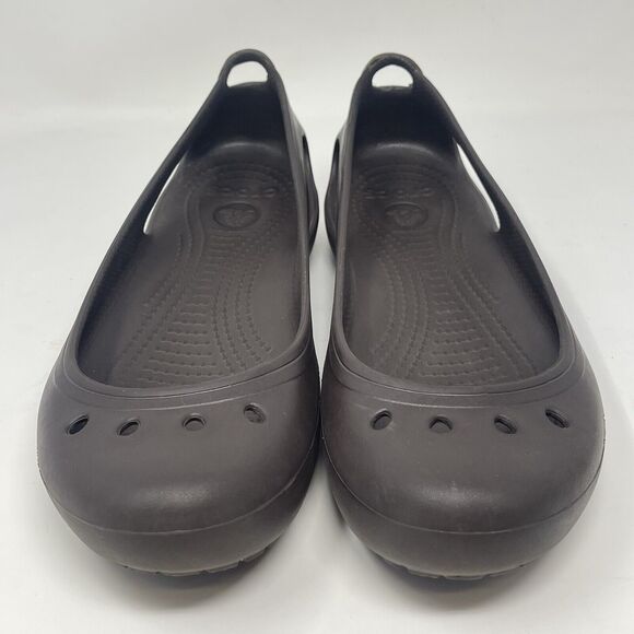 Crocs Kadee Shoes Womens 10 Brown Ballet Flats Casual Comfort Slip On Light - Picture 6 of 14